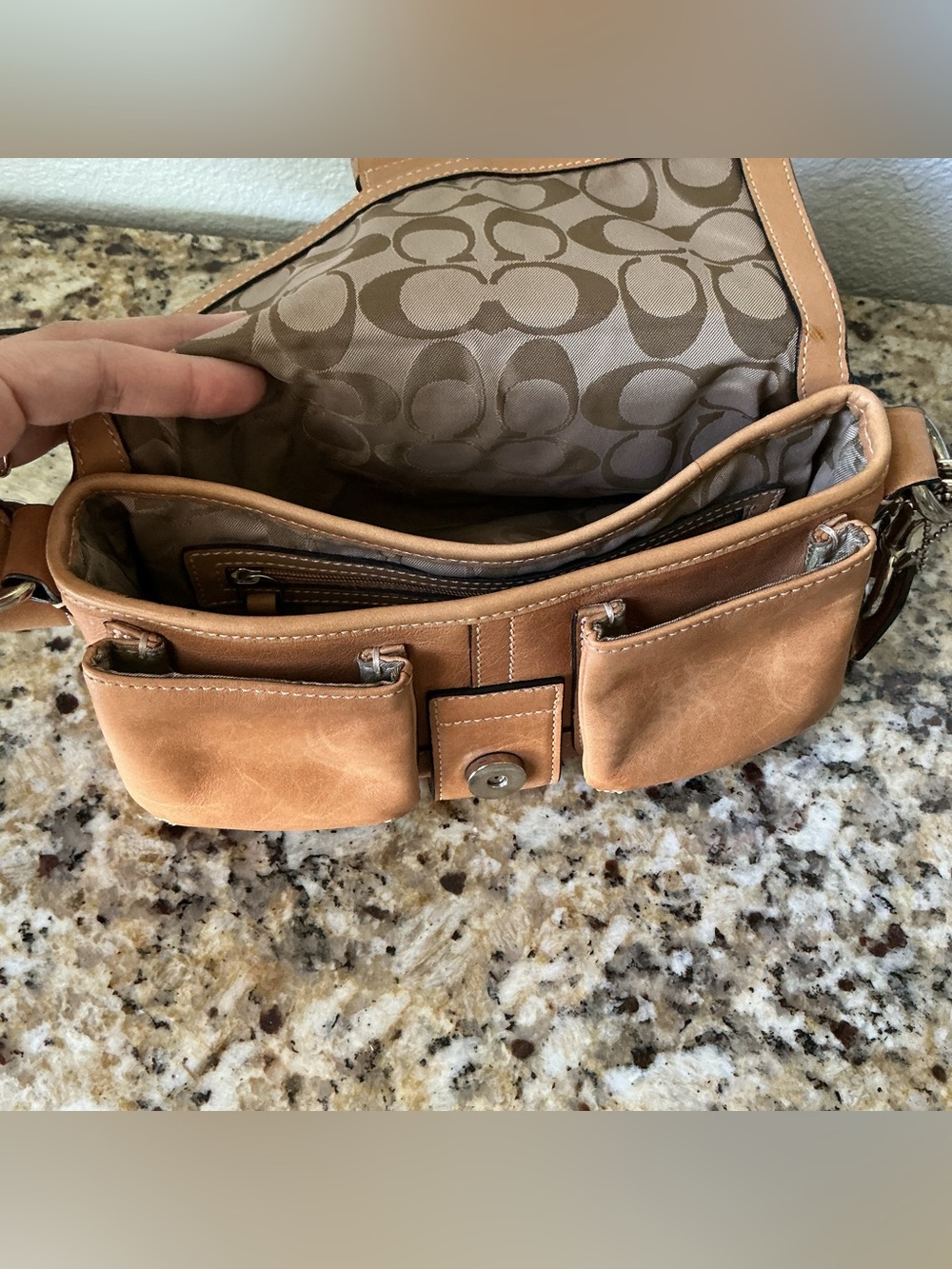 Coach Leather Soho Double Pocket Shoulder Bag - Picture 6 of 9
